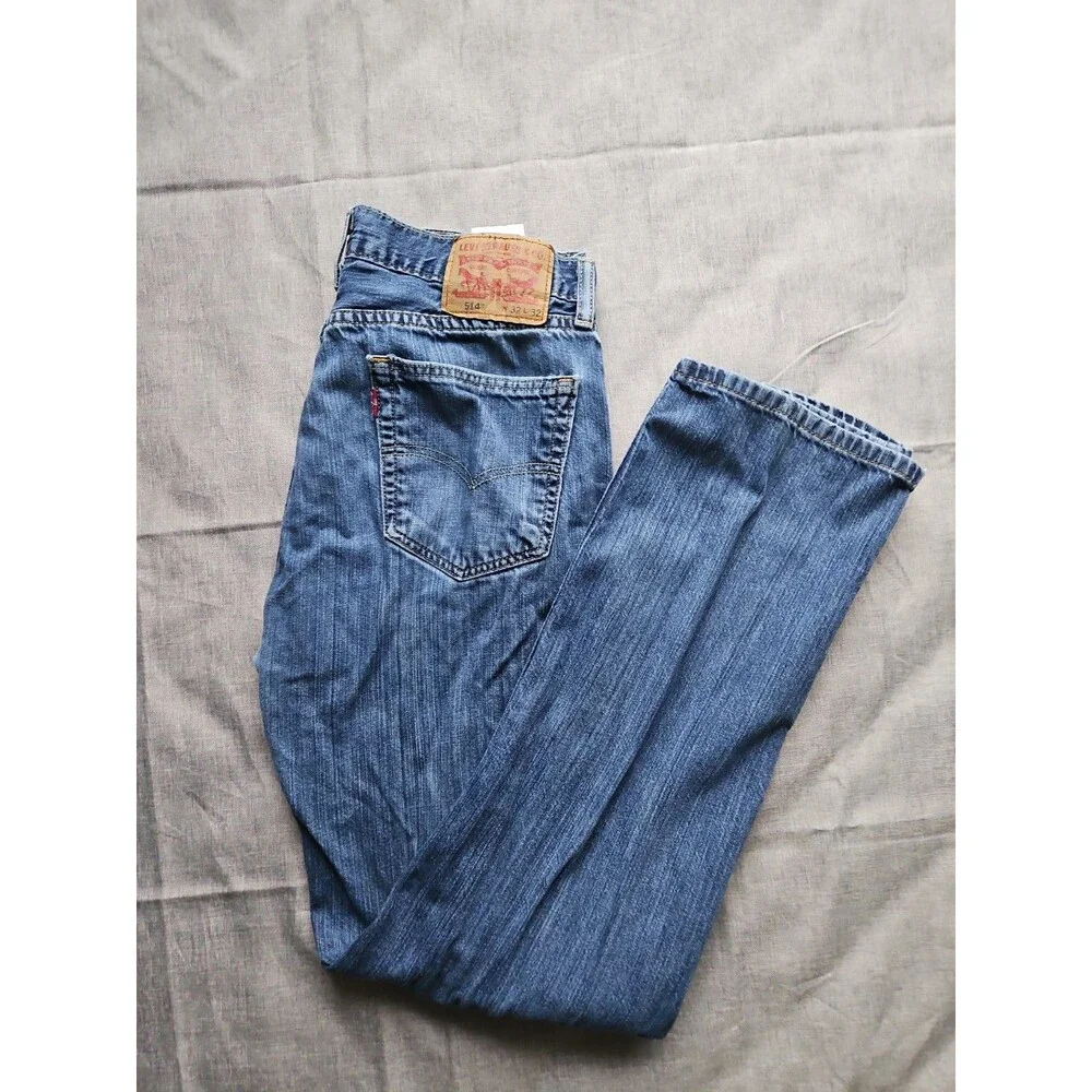 Levis 514 Jeans Mens Size 32 x 32 Relaxed Fit Straight Leg Stretch Denim